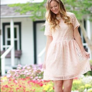 ELLIAT REVOLVE Soft Pink Lace Overlay Dress